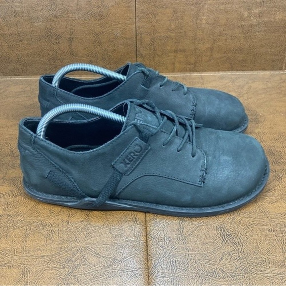 Xero Alston Oxford Black Leather Barefoot Dress Shoes, Men’s size 10